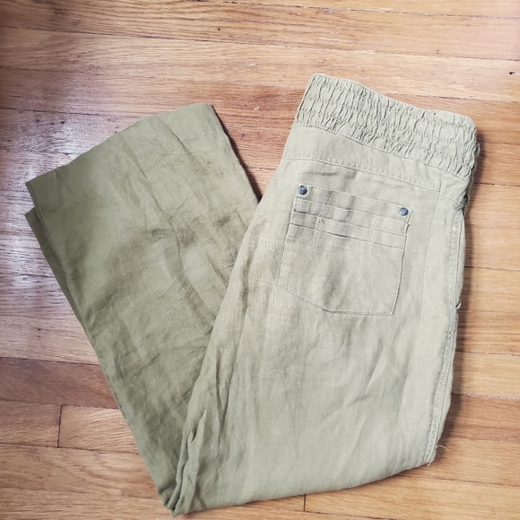Athleta Pants & Jumpsuits Athleta Lagoon Linen Pants In Green Moss